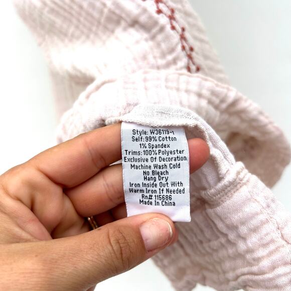 Johnny Was Nena Poncho Short Sleeve Cotton Cheesecloth Mini Dress Embroidered XS - Picture 4 of 7